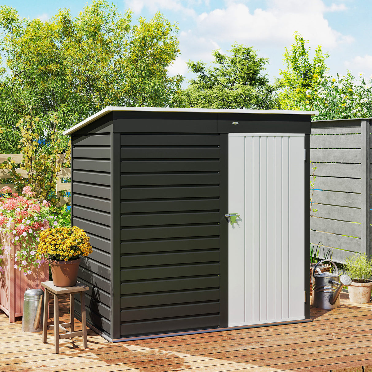 Galvanised Steel Outdoor Garden Shed 6.5ft x 4ft - Velmora