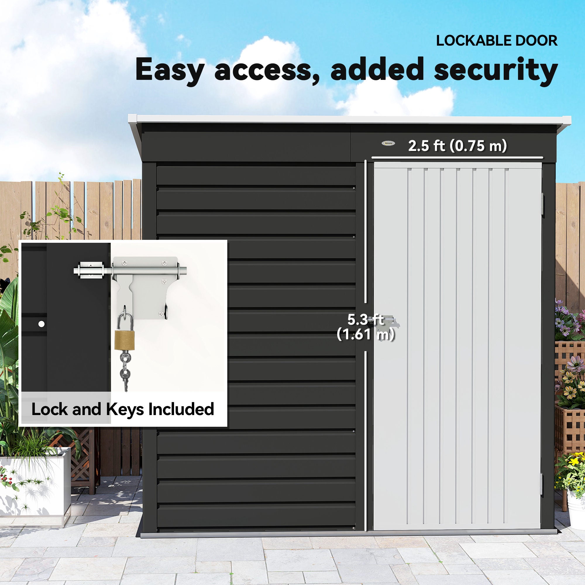 Galvanised Steel Outdoor Garden Shed 6.5ft x 4ft - Velmora