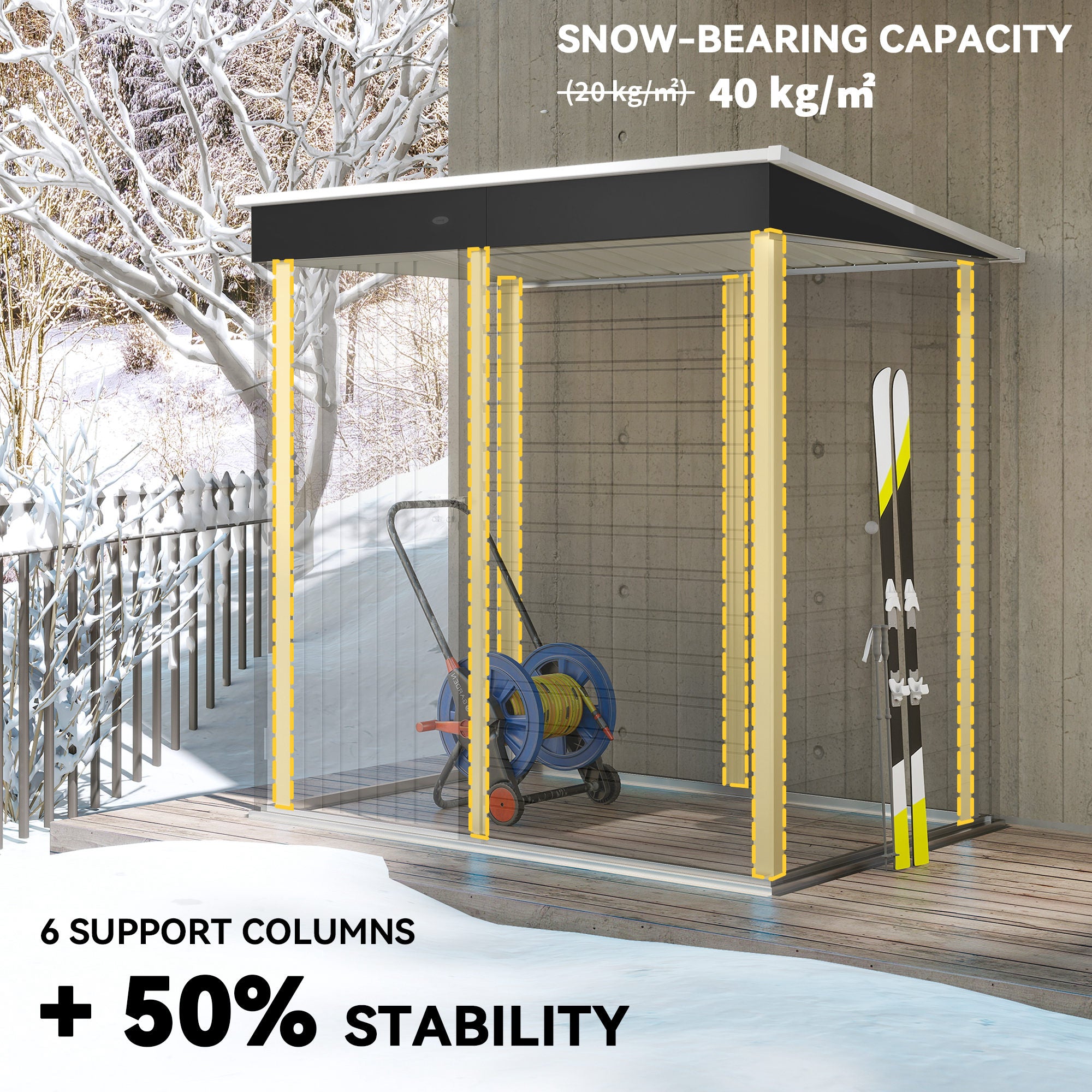 Galvanised Steel Outdoor Garden Shed 6.5ft x 4ft - Velmora