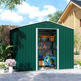 Galvanised Steel Outdoor Garden Shed 7.7ft x 5.7ft - Velmora