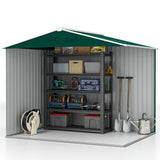 Galvanised Steel Outdoor Garden Shed 7.7ft x 5.7ft - Velmora