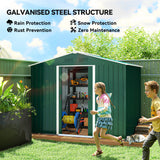 Galvanised Steel Outdoor Garden Shed 7.7ft x 5.7ft - Velmora