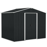 Galvanised Steel Outdoor Garden Shed 7.7ft x 5.7ft - Velmora