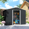 Galvanised Steel Outdoor Garden Shed 7.7ft x 5.7ft - Velmora