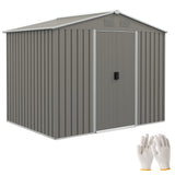 Galvanised Steel Outdoor Garden Shed 7.7ft x 5.7ft - Velmora