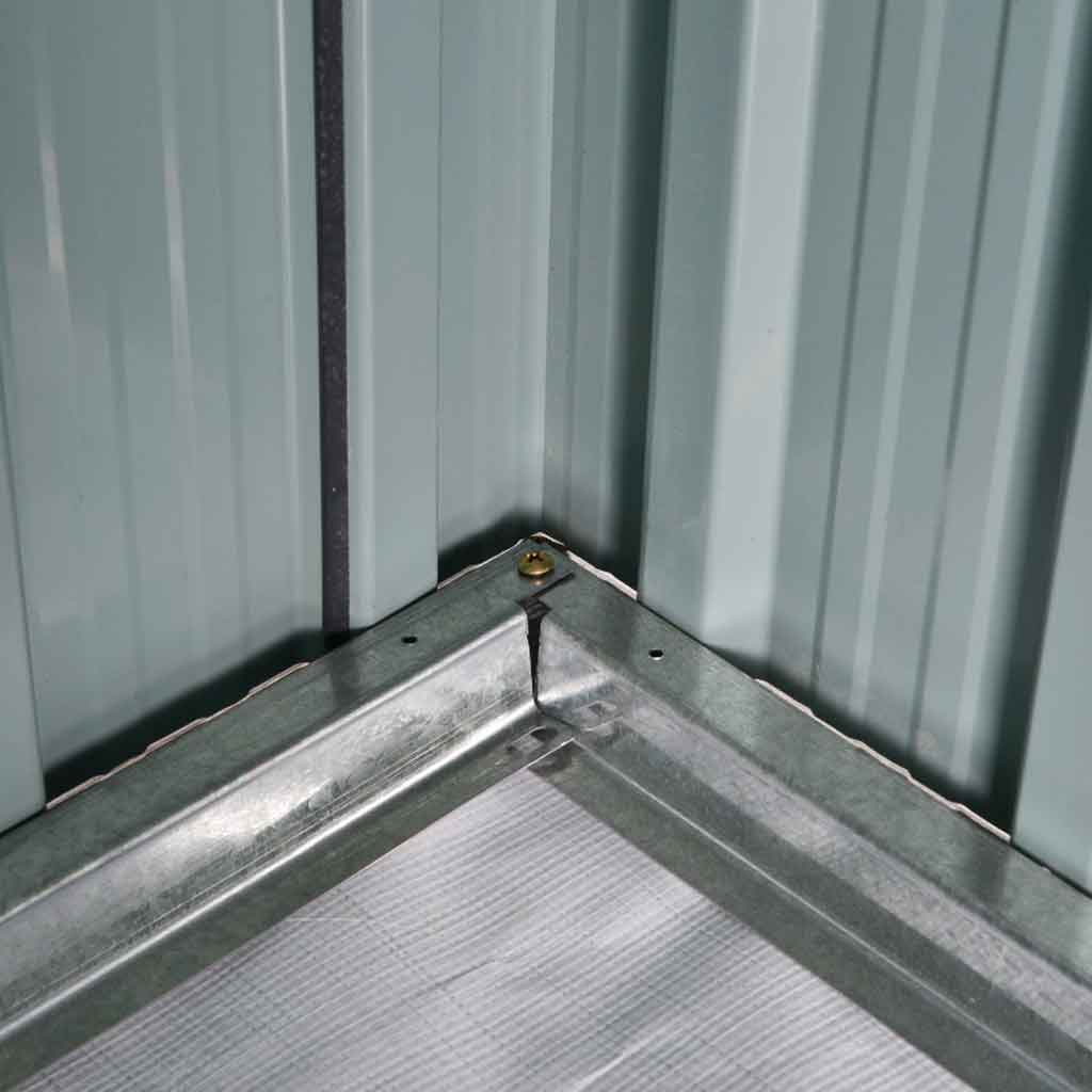 Galvanised Steel Outdoor Garden Shed 7.7ft x 5.7ft - Velmora