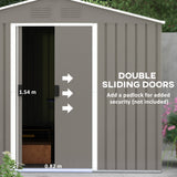 Galvanised Steel Outdoor Garden Shed 7.7ft x 5.7ft - Velmora