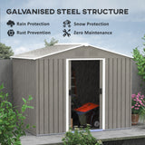 Galvanised Steel Outdoor Garden Shed 7.7ft x 5.7ft - Velmora