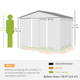 Galvanised Steel Outdoor Garden Shed 7.7ft x 5.7ft - Velmora