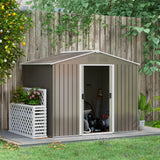 Galvanised Steel Outdoor Garden Shed 7.7ft x 5.7ft - Velmora