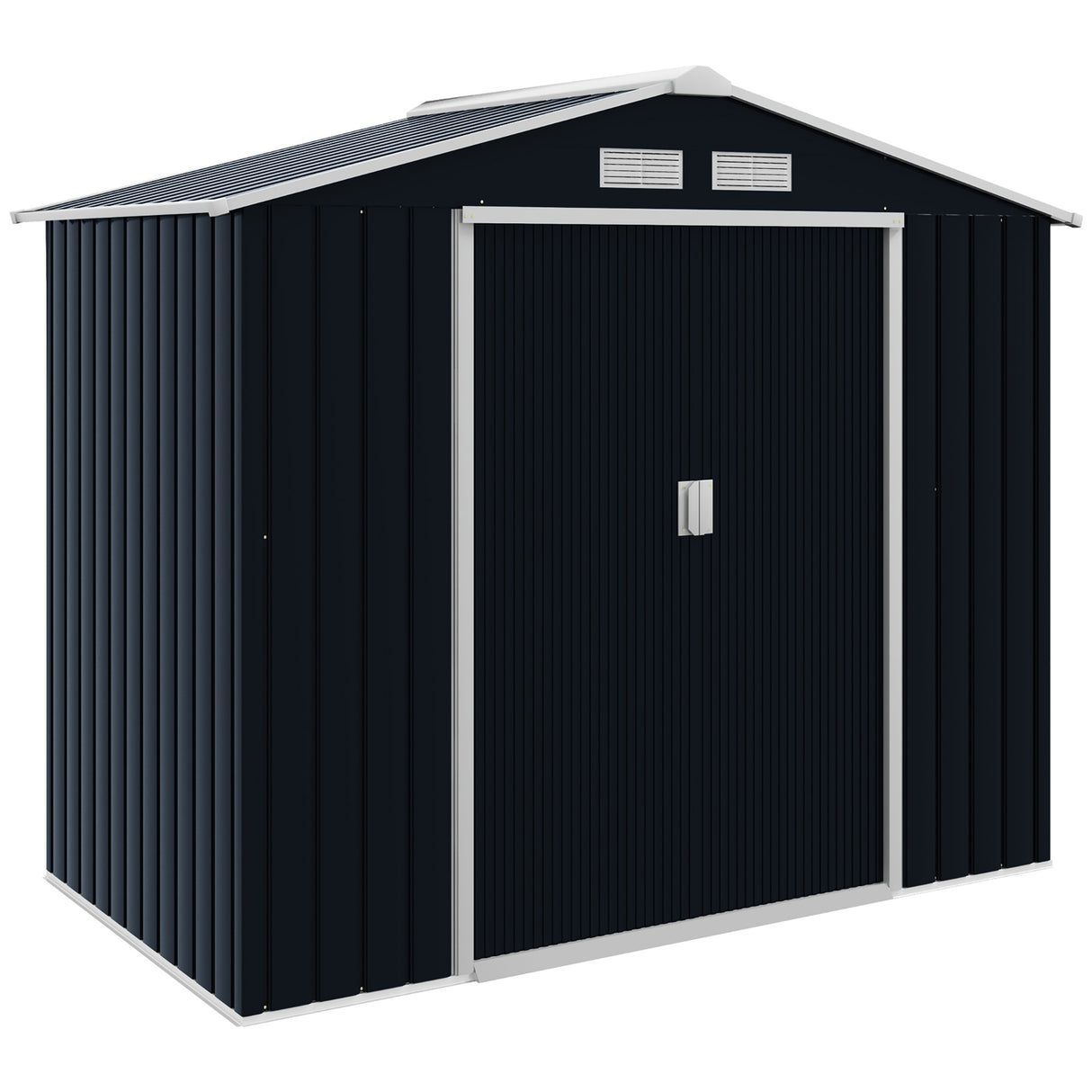 Galvanised Steel Outdoor Garden Shed 7ft x 4ft - Velmora