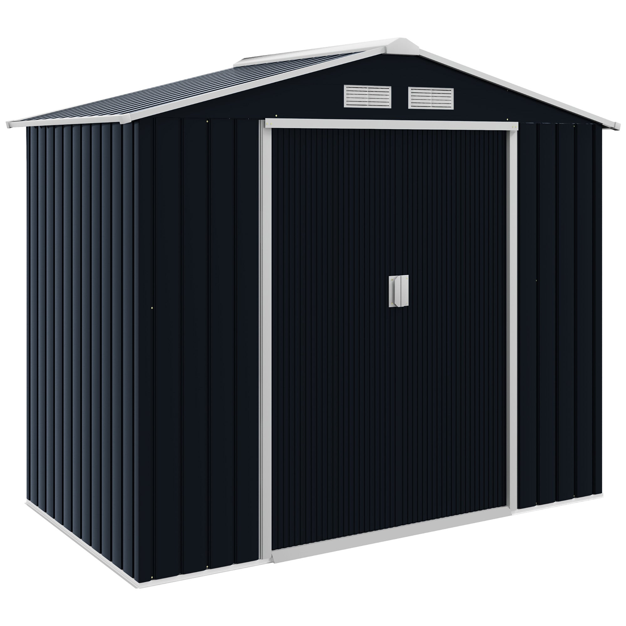 Galvanised Steel Outdoor Garden Shed 7ft x 4ft - Velmora