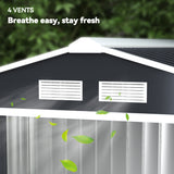 Galvanised Steel Outdoor Garden Shed 7ft x 4ft - Velmora