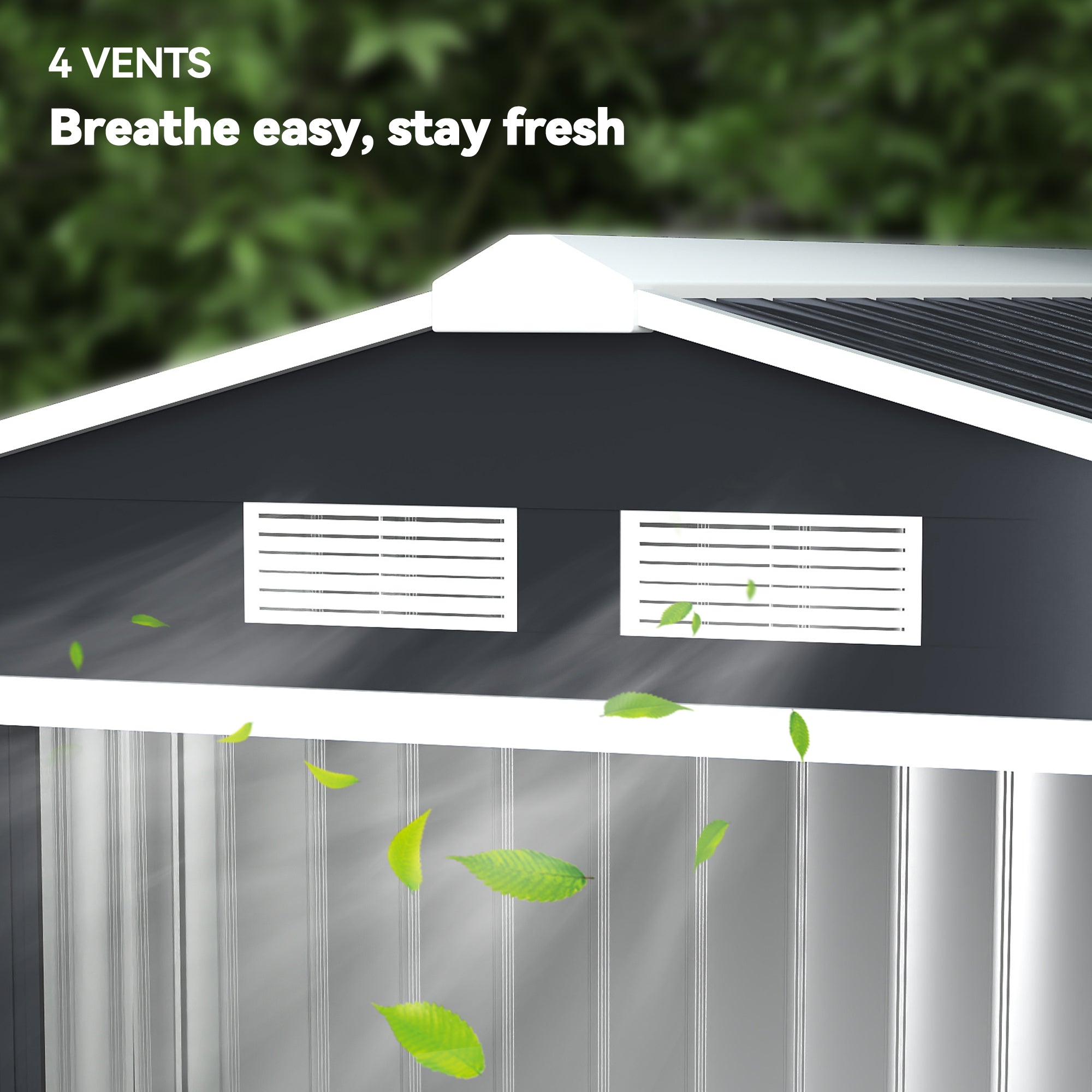 Galvanised Steel Outdoor Garden Shed 7ft x 4ft - Velmora