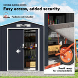 Galvanised Steel Outdoor Garden Shed 7ft x 4ft - Velmora
