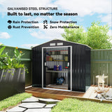 Galvanised Steel Outdoor Garden Shed 7ft x 4ft - Velmora