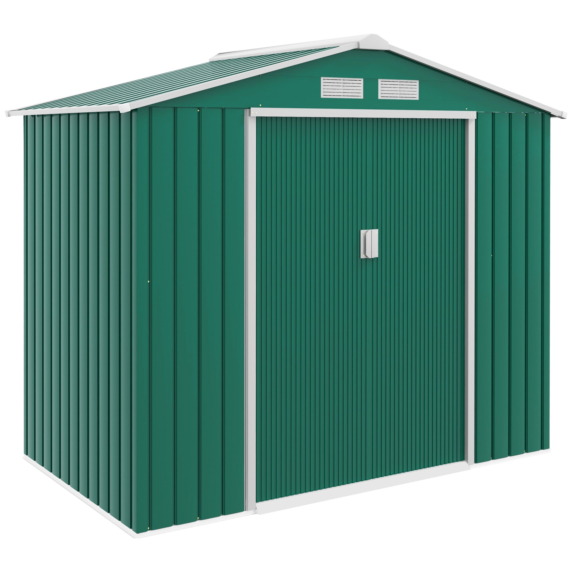 Galvanised Steel Outdoor Garden Shed 7ft x 4ft - Velmora