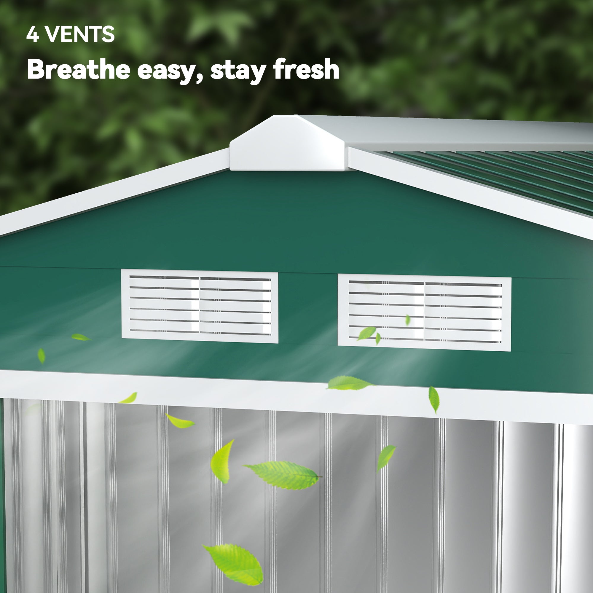Galvanised Steel Outdoor Garden Shed 7ft x 4ft - Velmora