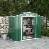 Galvanised Steel Outdoor Garden Shed 7ft x 4ft - Velmora