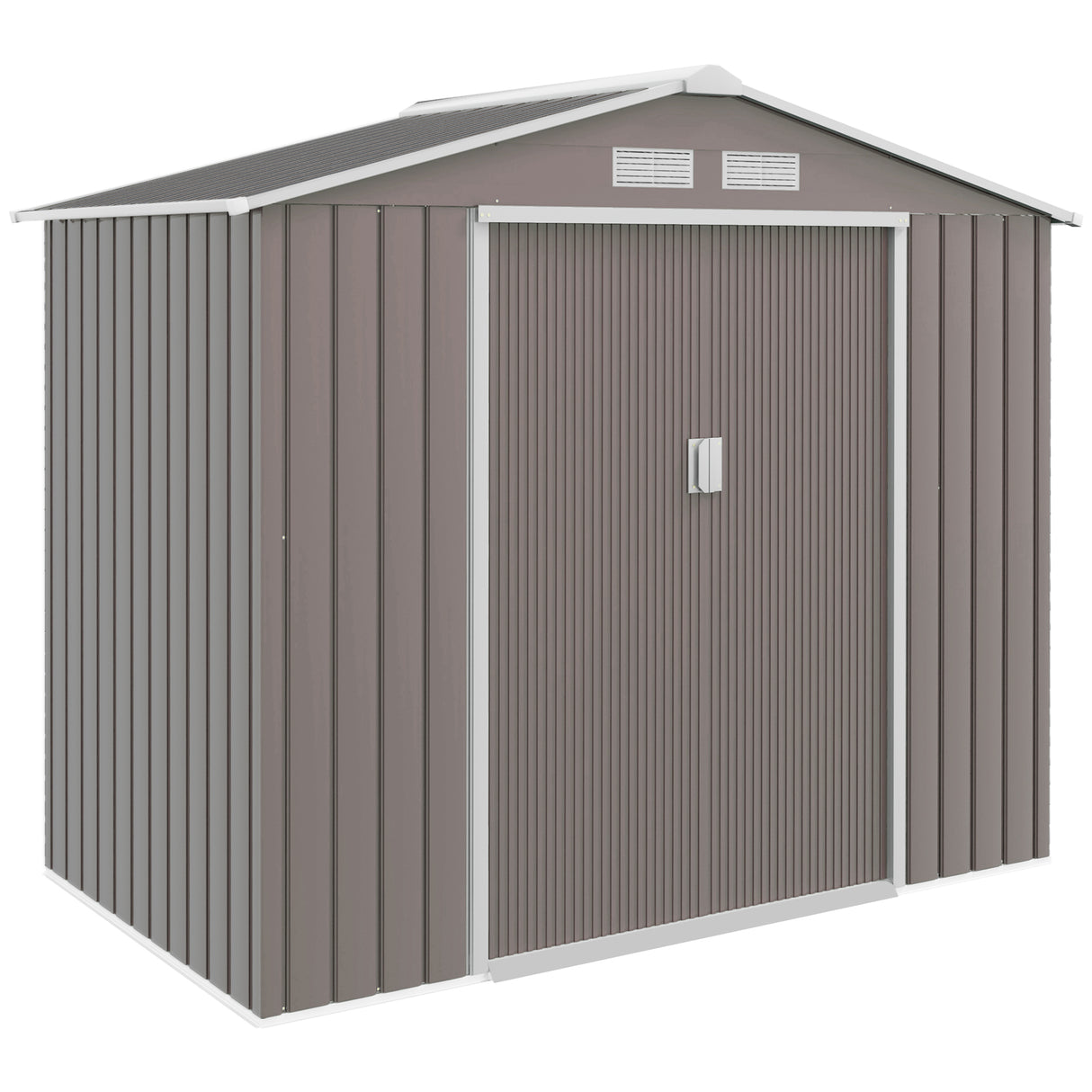 Galvanised Steel Outdoor Garden Shed 7ft x 4ft - Velmora