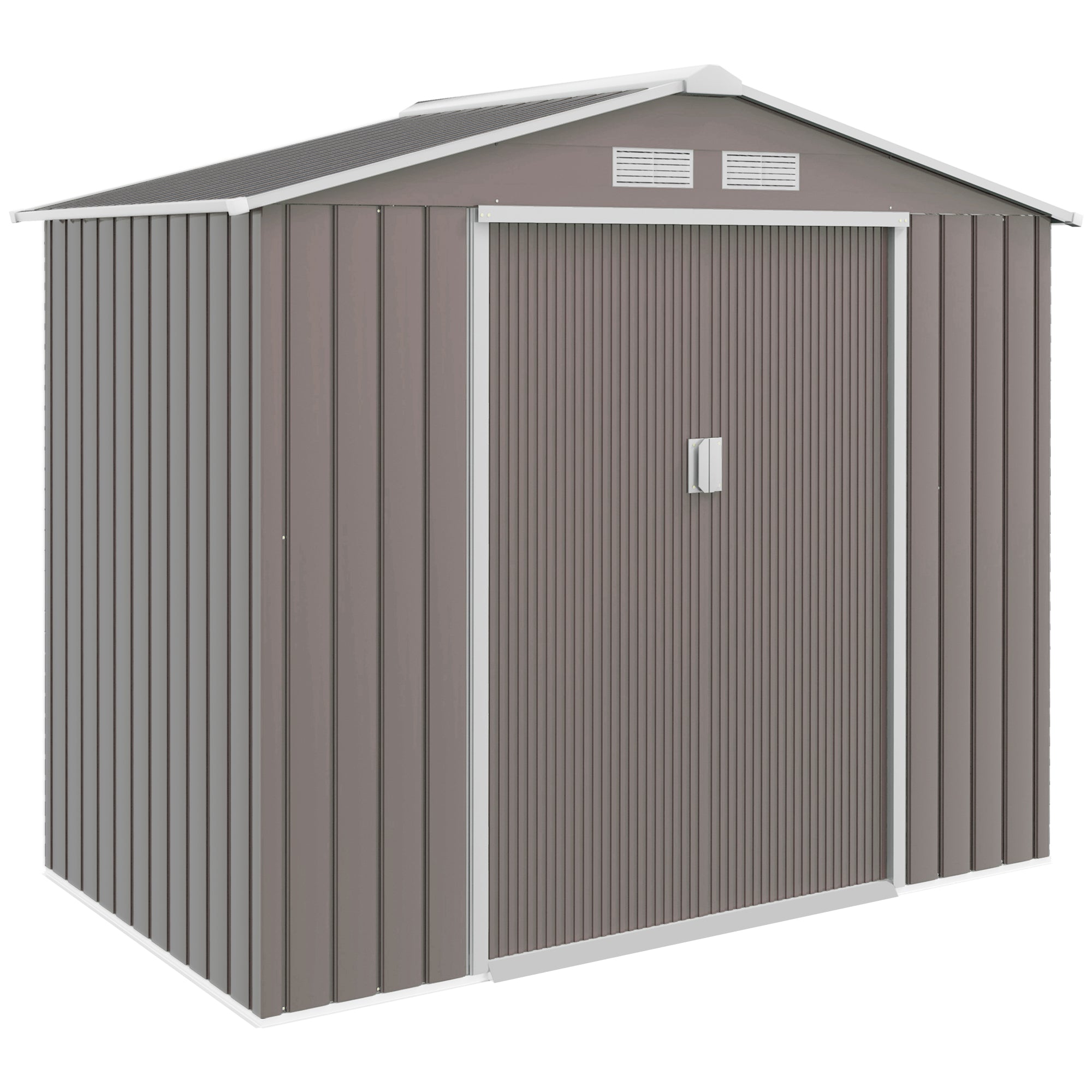 Galvanised Steel Outdoor Garden Shed 7ft x 4ft - Velmora