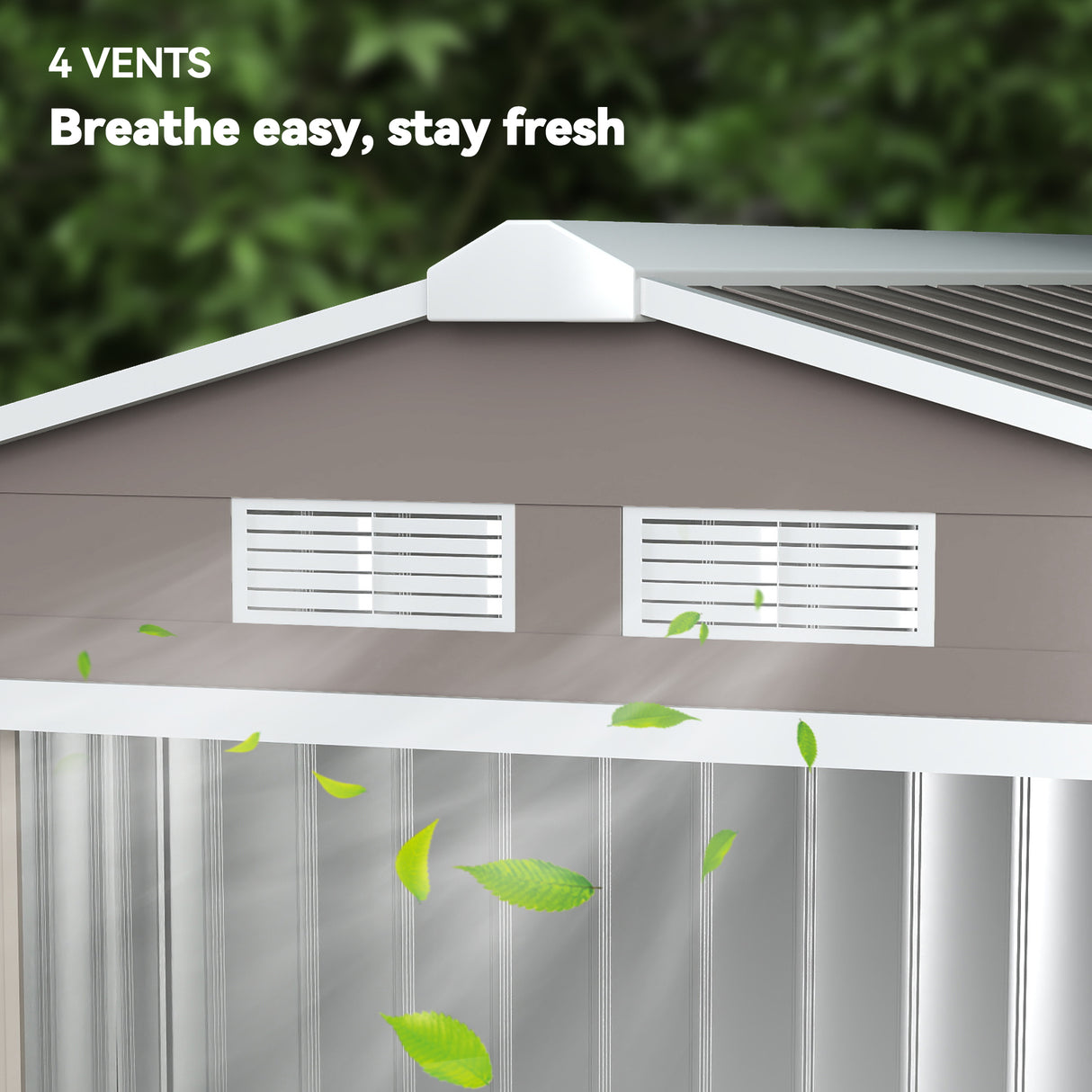 Galvanised Steel Outdoor Garden Shed 7ft x 4ft - Velmora