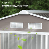 Galvanised Steel Outdoor Garden Shed 7ft x 4ft - Velmora