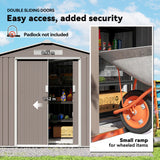 Galvanised Steel Outdoor Garden Shed 7ft x 4ft - Velmora