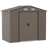 Galvanised Steel Outdoor Garden Shed 7ft x 4ft - Velmora