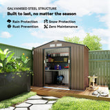 Galvanised Steel Outdoor Garden Shed 7ft x 4ft - Velmora