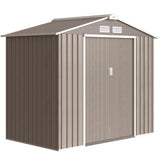 Galvanised Steel Outdoor Garden Shed 7ft x 4ft - Velmora