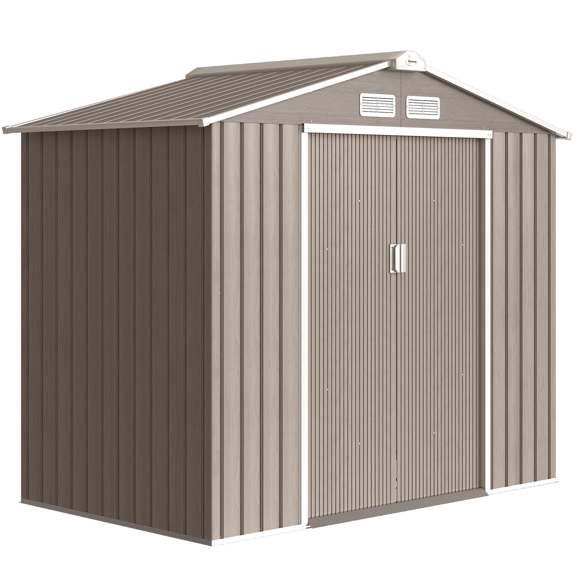 Galvanised Steel Outdoor Garden Shed 7ft x 4ft - Velmora
