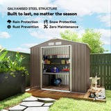 Galvanised Steel Outdoor Garden Shed 7ft x 4ft - Velmora