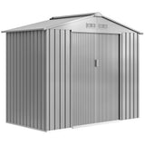 Galvanised Steel Outdoor Garden Shed 7ft x 4ft - Velmora