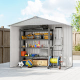 Galvanised Steel Outdoor Garden Shed 7ft x 4ft - Velmora