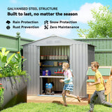 Galvanised Steel Outdoor Garden Shed 7ft x 4ft - Velmora