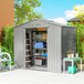 Galvanised Steel Outdoor Garden Shed 7ft x 4ft - Velmora