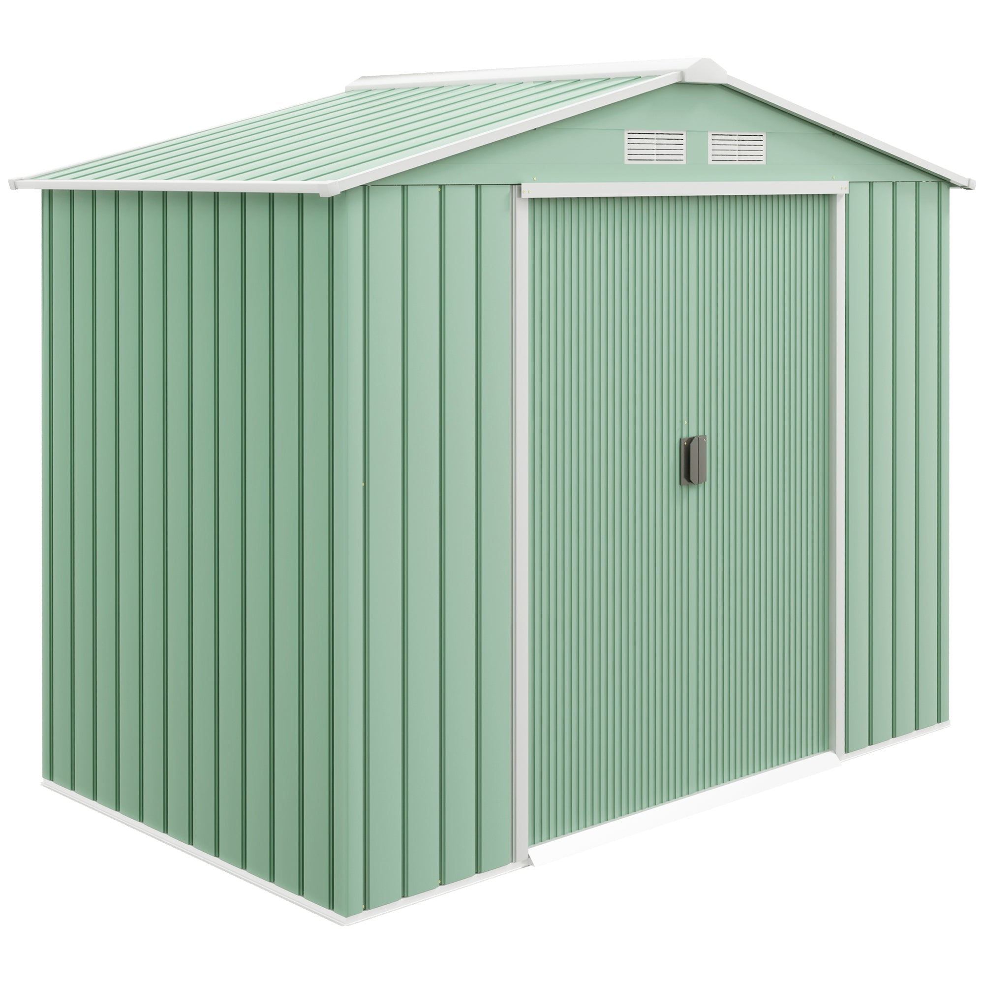 Galvanised Steel Outdoor Garden Shed 7ft x 4ft - Velmora