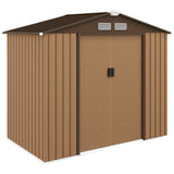 Galvanised Steel Outdoor Garden Shed 7ft x 4ft - Velmora
