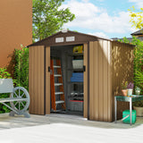 Galvanised Steel Outdoor Garden Shed 7ft x 4ft - Velmora
