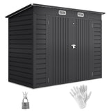 Galvanised Steel Outdoor Garden Shed 8.2ft x 4ft - Velmora