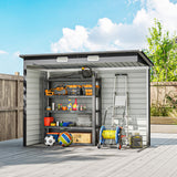 Galvanised Steel Outdoor Garden Shed 8.2ft x 4ft - Velmora