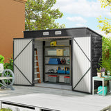 Galvanised Steel Outdoor Garden Shed 8.2ft x 4ft - Velmora