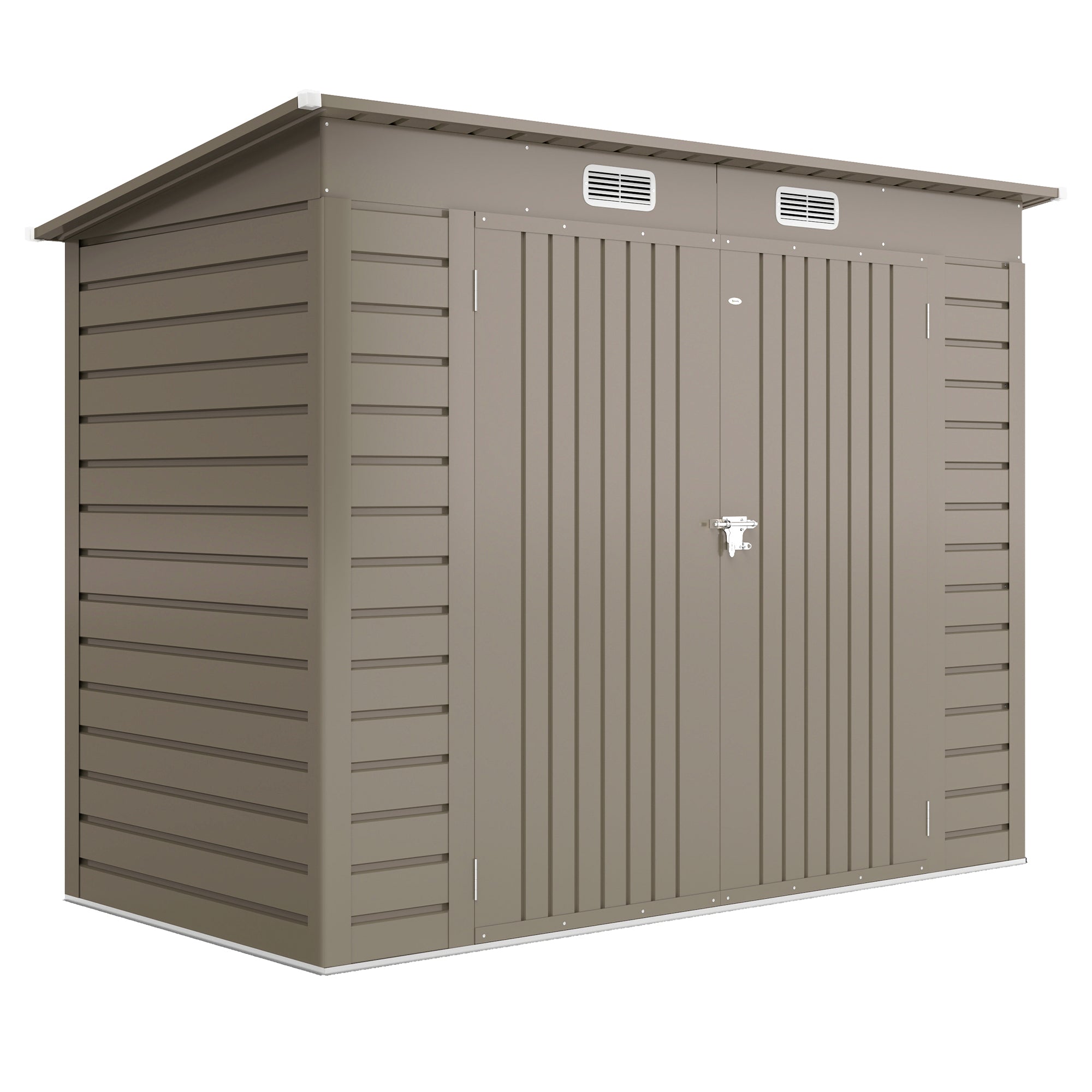 Galvanised Steel Outdoor Garden Shed 8.2ft x 4ft - Velmora