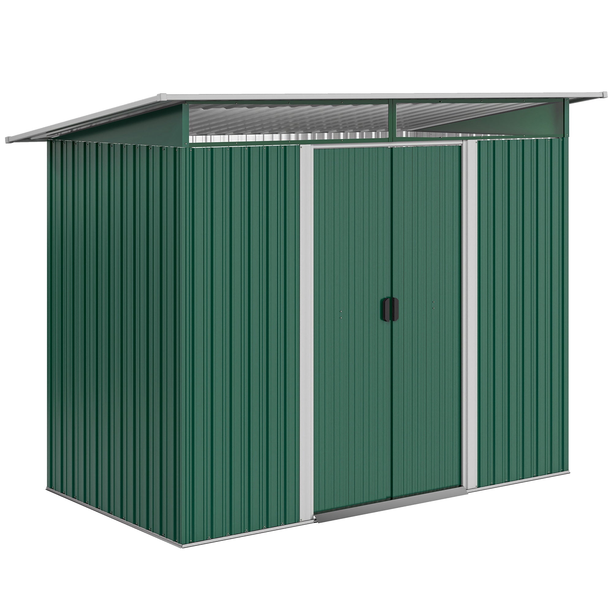 Galvanised Steel Outdoor Garden Shed 8.5ft x 4ft - Velmora