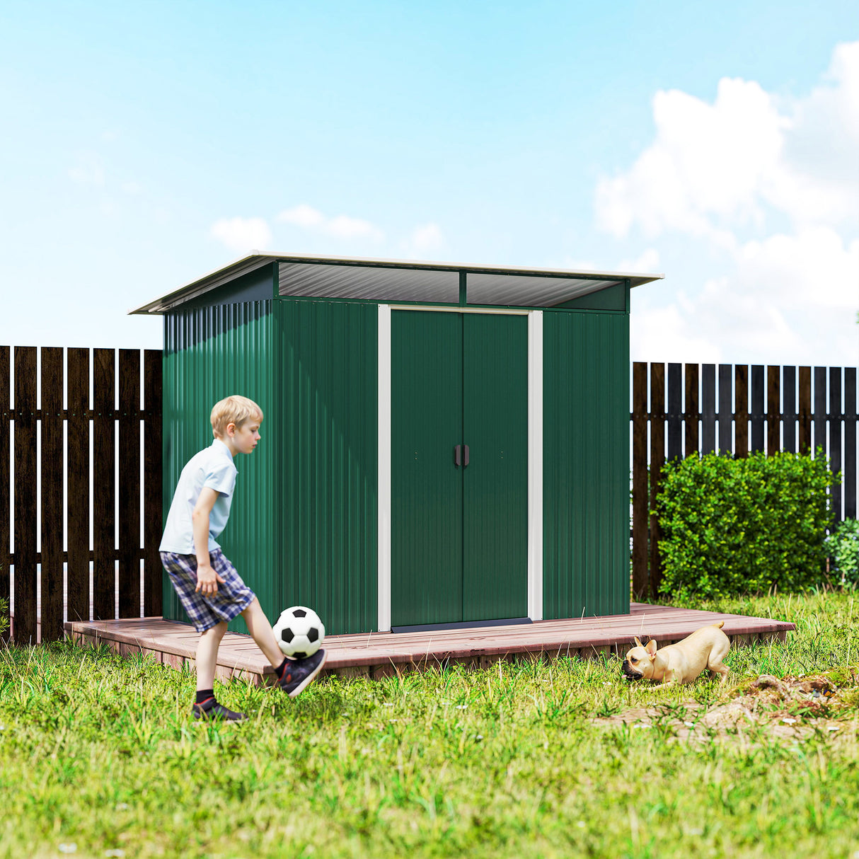 Galvanised Steel Outdoor Garden Shed 8.5ft x 4ft - Velmora