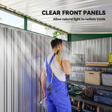 Galvanised Steel Outdoor Garden Shed 8.5ft x 4ft - Velmora