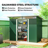 Galvanised Steel Outdoor Garden Shed 8.5ft x 4ft - Velmora