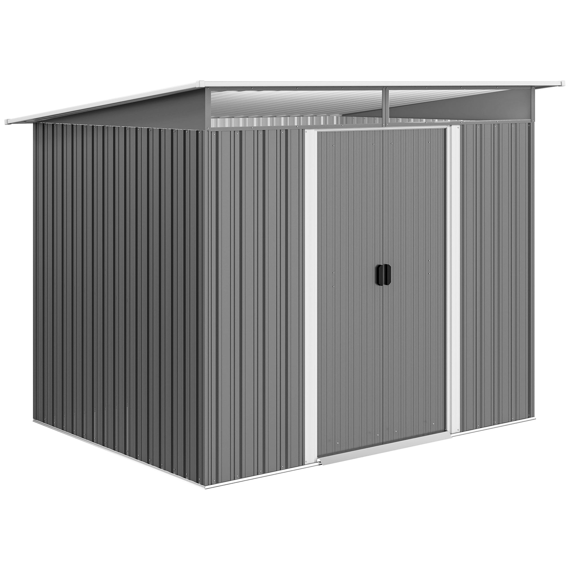Galvanised Steel Outdoor Garden Shed 8.9ft x 6.5ft - Velmora
