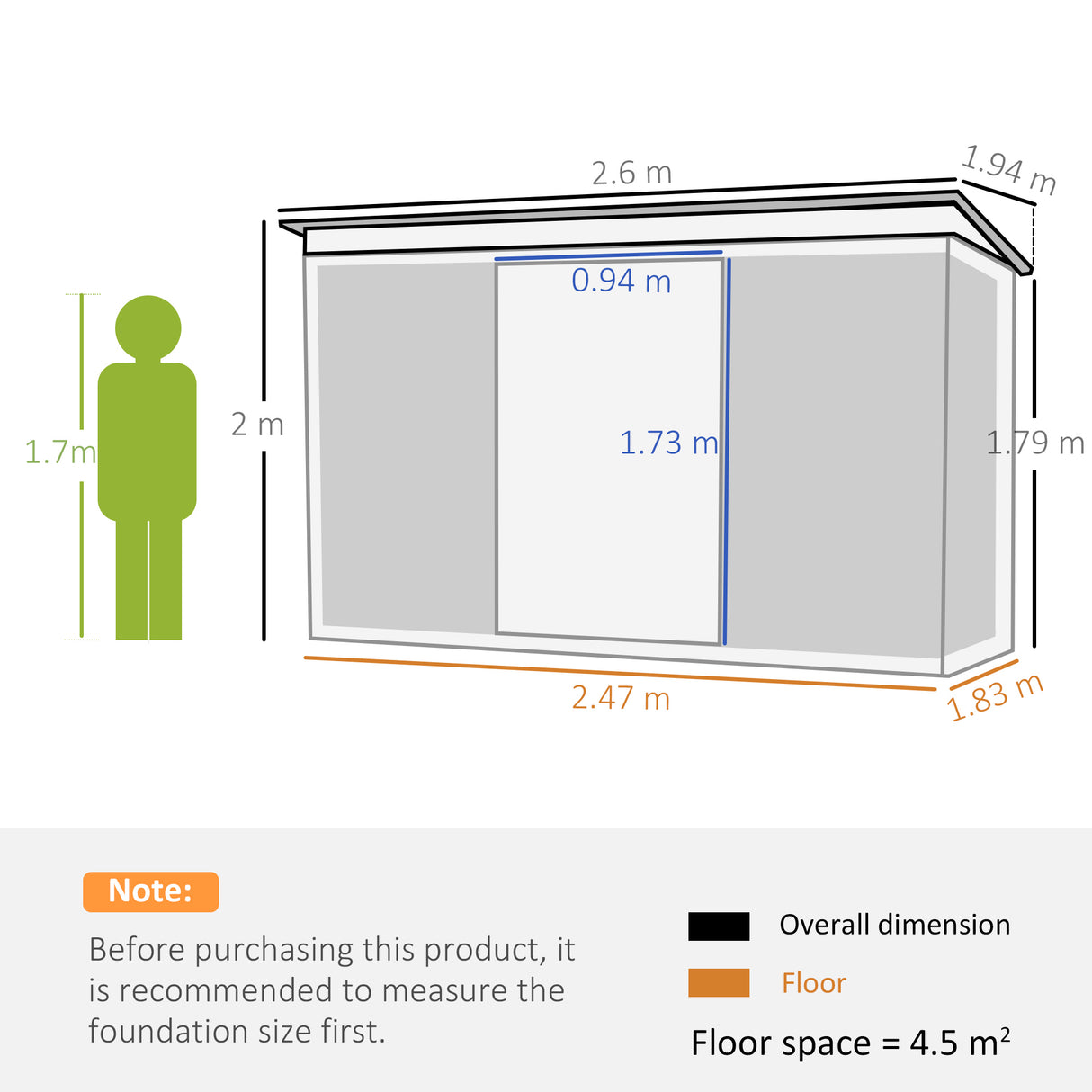 Galvanised Steel Outdoor Garden Shed 8.9ft x 6.5ft - Velmora